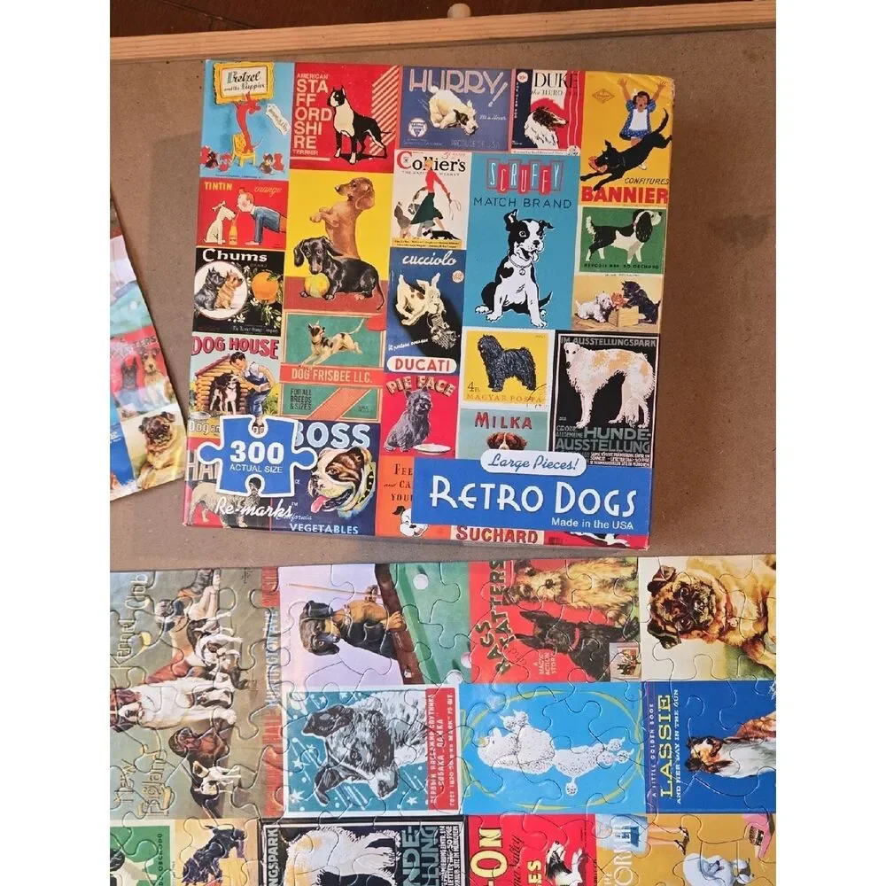 RE-MARKS RETRO DOGS LARGE PIECE 300 PIECE PUZZLE